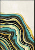 Poster in vero oro a destra in agata turchese